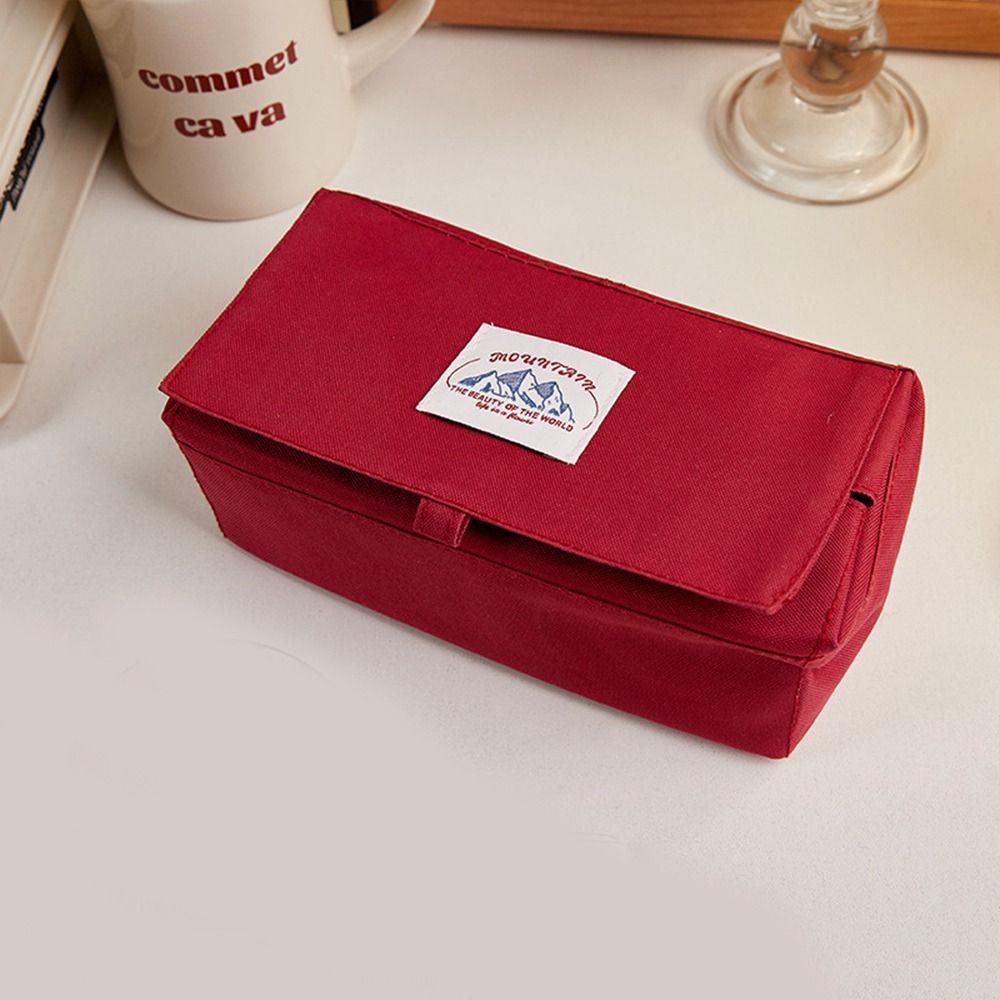 

Canvas Pencil Case Holder Stationery Storage Pen Organizers Foldable Pencil Bag Girls Gifts B