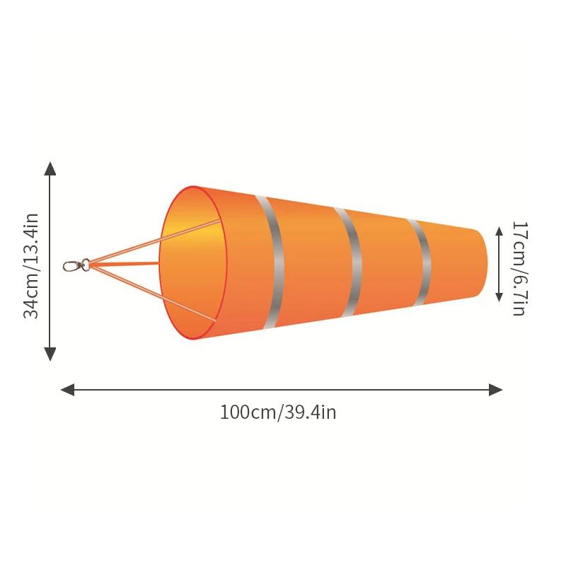 60/80/100cm Manica a Vento Bandierina del Vento Antigraffio Antivento fluorescente Riflettente sacca per manica a vento bandierina del vento vento vento diretto