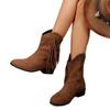 Women's Fringe Ankle Boots - Plus Size, Side Zipper, European/American Style, Autumn/Winter 2025 Fashion