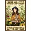 Vintage Metal Cat Garden Sign Retro Wall Plaque Outdoor Home Decor Gift for Cat Lovers