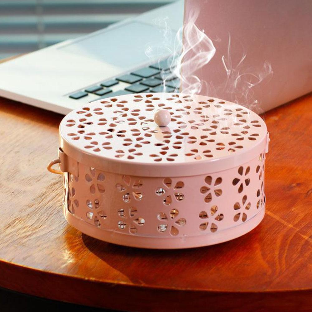 Magnetic Portable Mosquito Repellent Box with Cover Camping Mosquito Coil Tray Repellent Incense Coil Burner for Indoor Outdoor