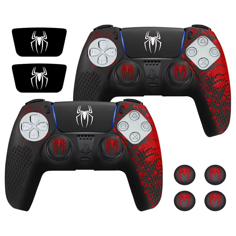 For PS5 Controller Cover Case Anti-Slip Silicone Protective Skin Compatible with PS5 Game Controller Thumbstick Grip Cap Sticker