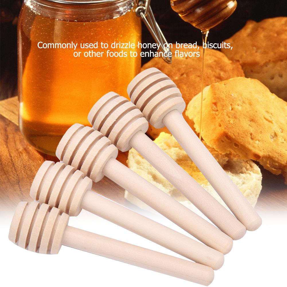 24Pcs/Set Wooden Honey Dripper Stick Server Jam Syrup Drizzler Stirring Rod Kitchen Gadgets For Drizzling Honey Maple Syrup