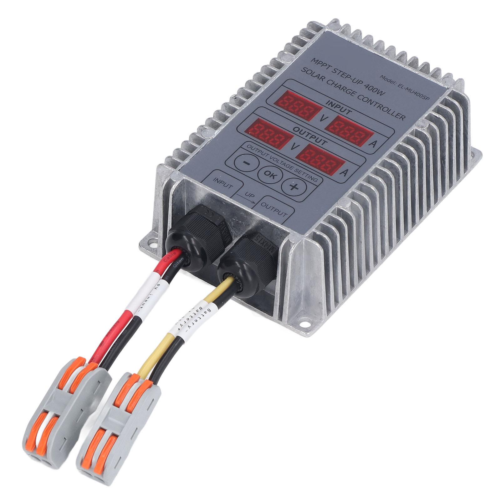 

Solar Battery Charge Controller Boost MPPT Voltage Adjustable Waterproof with Display 24‑85V 400W