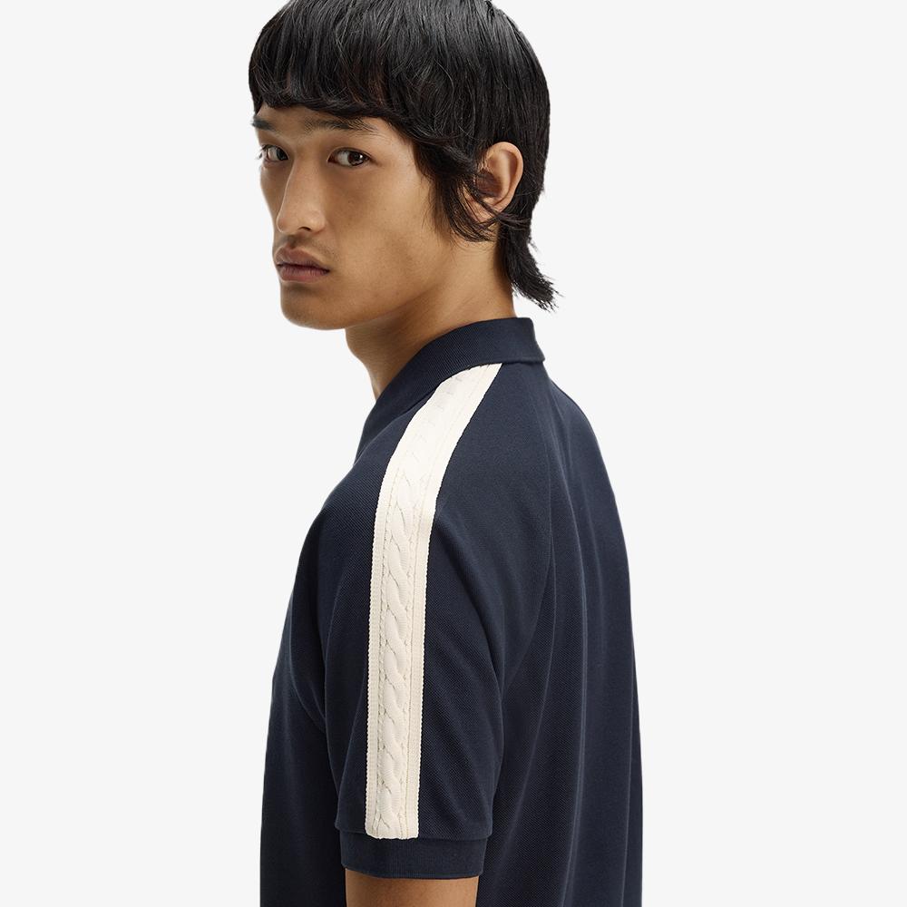 Fred Perry [Sharp] Cable Tape Polo Shirt - Navy Afpm2612450-608