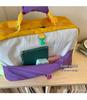 Trendy Color Block Fitness Travel Bag with Wet/Dry Separation, Large Capacity, and Handheld Design.