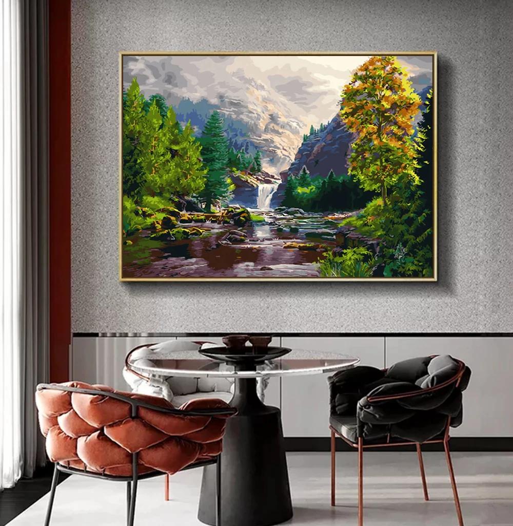 Full Round Forest Landscape Diamond Embroidery Diamond Drawing 5D DIY Diamond Setting Mosaic Painting Decorate Gifts