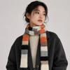 Warm Color Splicing Striped Knitted Scarf Y2K Style Long Narrow Scarves  Daily Use