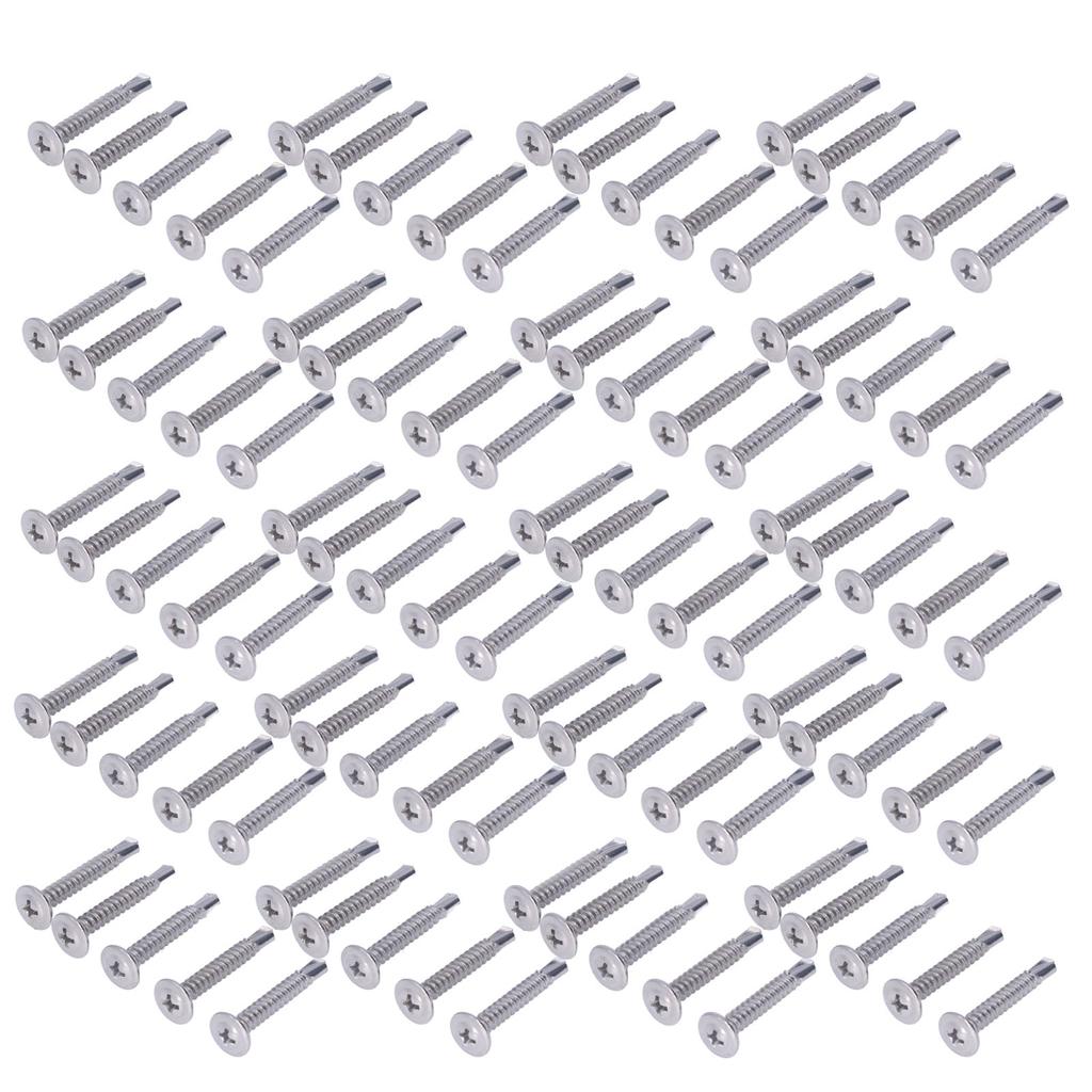 100PCS Cross Self Tapping Screws Round Washer Head Screws 410 Stainless Steel Screw Fasteners 4.8x32mm 100PCS