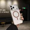 Luxury Glitter Bling For Magsafe Wireless Charge Circle Phone Case For iPhone11 12 13 14 15 16 17 Pro Max Plus 16e Clear Cover