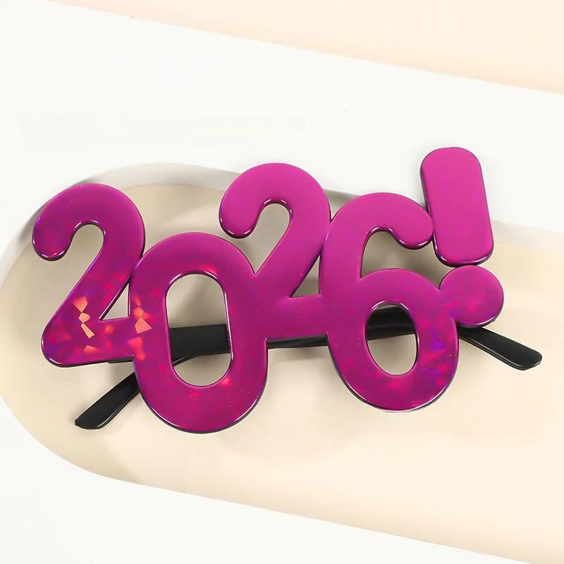 2026 Number Eyeglasses Happy New Year Glasses Diamond Glitter Sunglasses Cosplay Prop Xmas Party Decoration Funny Glasses