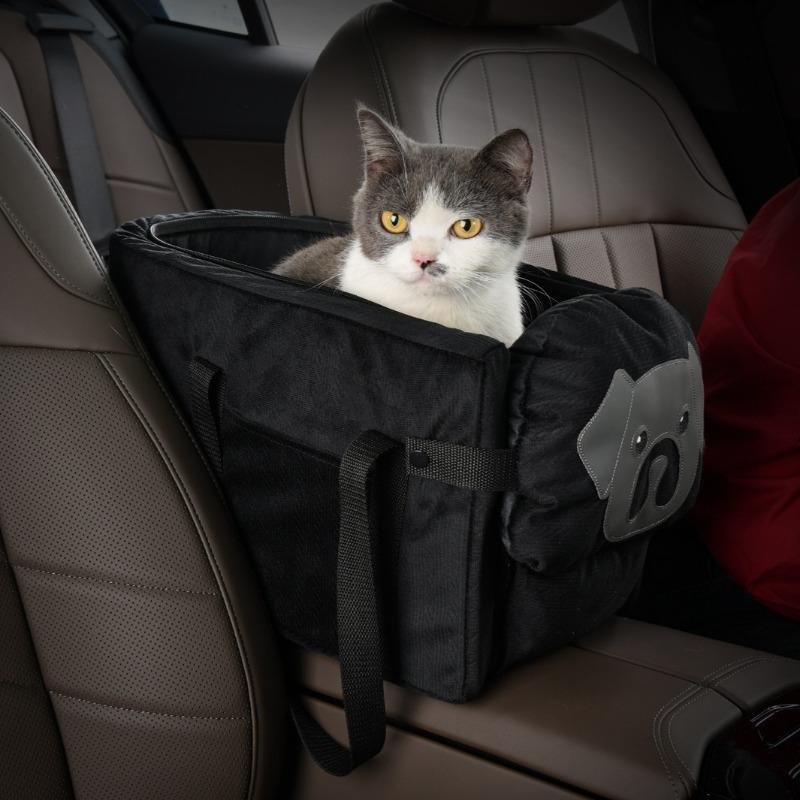 Front Seat Car Dog Bed Removable and Washable Center Console Car Travel Safety Seat for Cat Small Dog Travel Carrier Bag