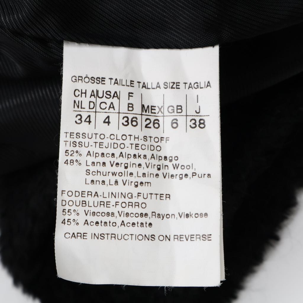 Max Mara 60161979 Black Alpaca Blend Wool Sleek Belted Coat coat 38 blackUsed