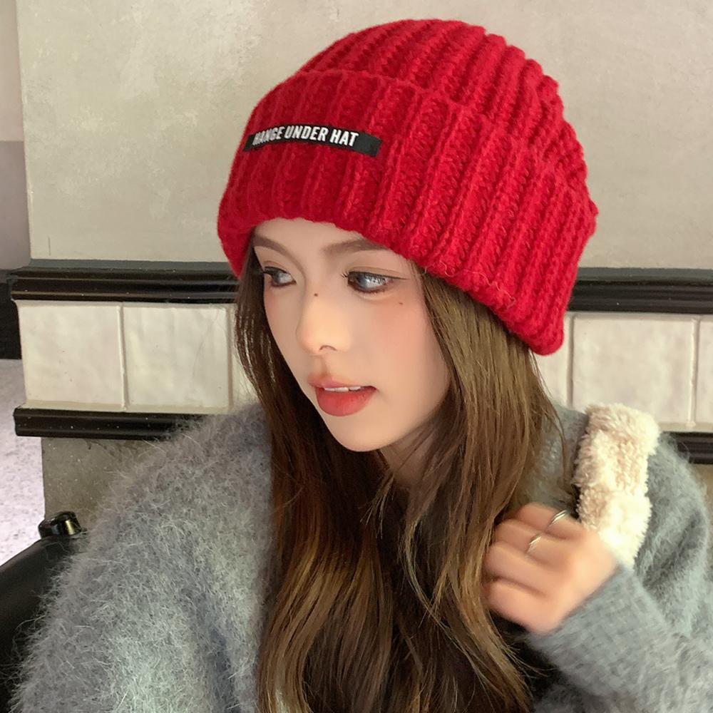 Căciuli beanie largi stil nou, căciulă caldă de iarnă, căciulă Y2K, căciuli beanie pentru femei, căciulă de iarnă culoare uni, căciuli tricotate pentru fete, cadou