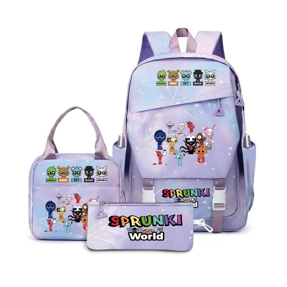 Sprunki Music Rhythm Box School Bag Game Backpack Junior High School Student Leisure Bag Travel Bag D
