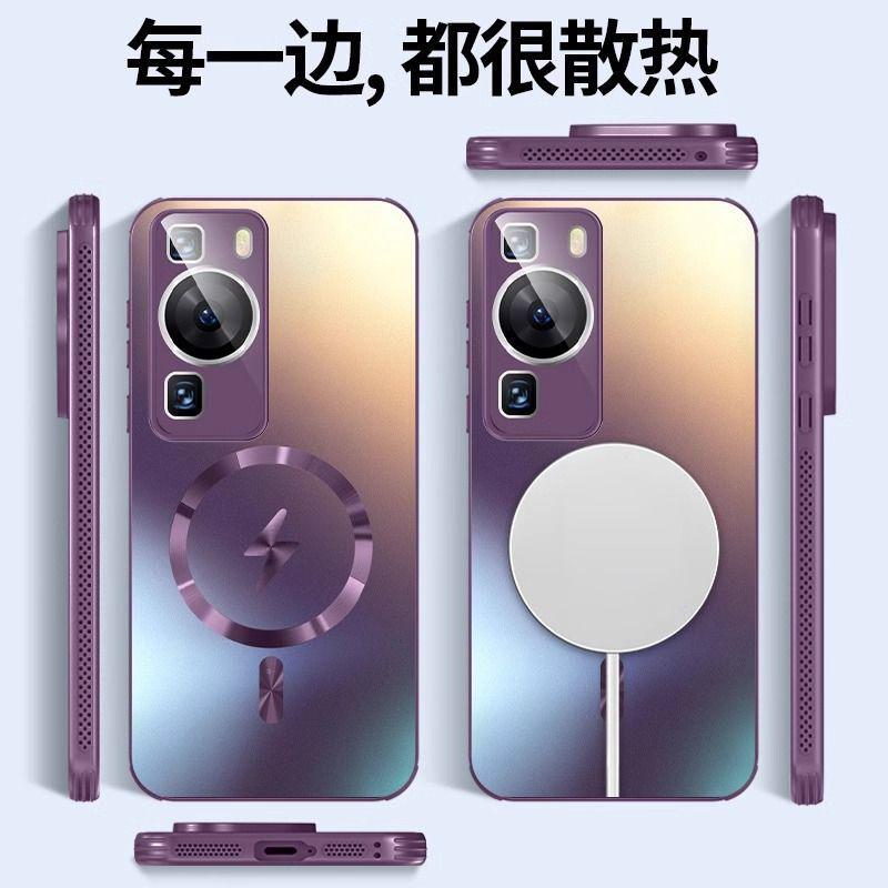 For Huawei P60 Pro Case P50 P60 Pro Support Magsafe Magnetic Wireless Charging Cover Frosted Funda Protect Camera Lens