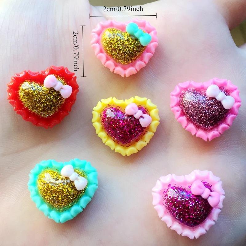 Color 20mm heart-shaped flat back hairpin accessories resin crafts rhinestone  wedding decoration