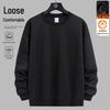 Men’s Casual Round Neck Pullover Hoodie - Autumn/Winter Warm Velvet, Long Sleeve, Loose Fit, Versatile Base Layer.