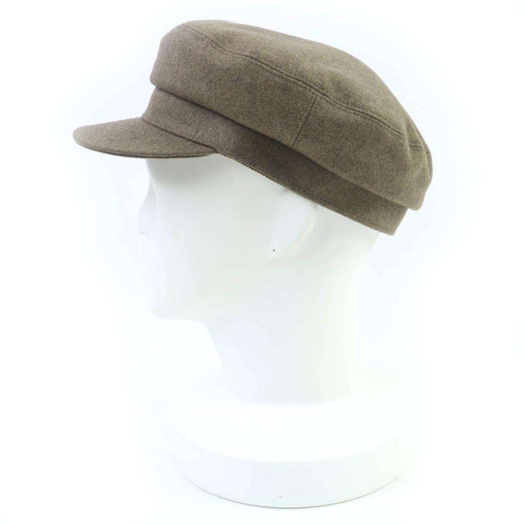 Pristine HERMES Casquette Deauville Serie Metal Brown Cashmere Women 58 Used