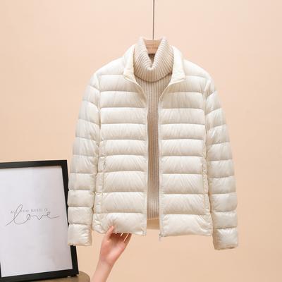Mode Kalte Jacke Damen Winter Leicht Weiß Daunenjacke Slim Pufferjacke Tragbarer Winddichter Mantel