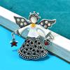 Blucome Rhinestone Vintage Angel Brooch Enamel Opal Jewelry Retro Style Women And Men Pin High Quality New 2023