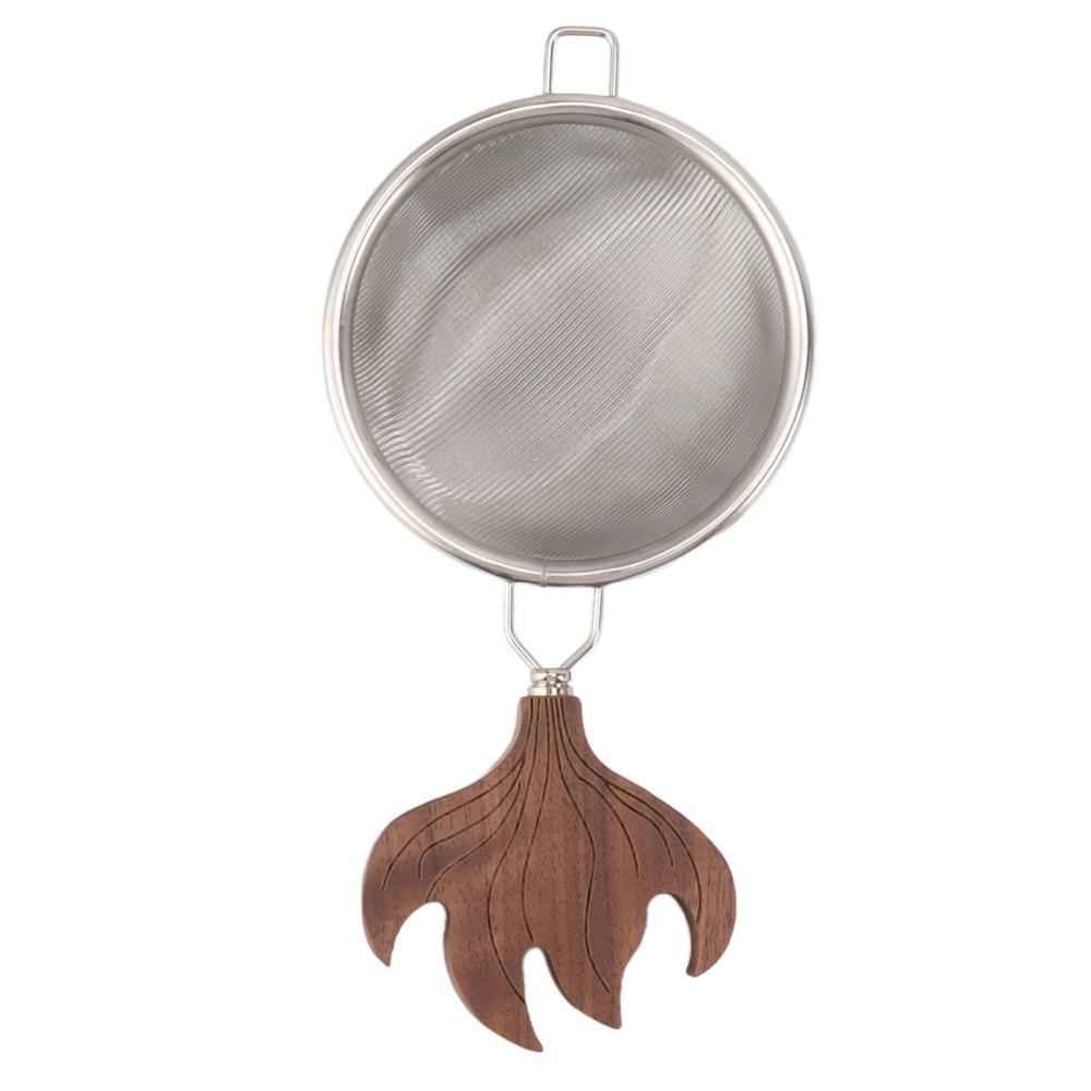 Tea Accessories Stainless Steel Tea Strainer Fine Mesh Wooden Handle Tea Filter Easy To Clean Tea Sifters Home Use
