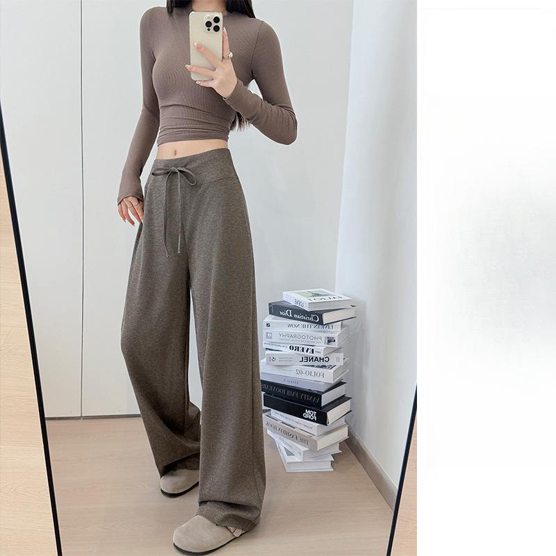 New Summer Loose Straight-leg Pants High Waist and Thin Casual Wide-leg Pants