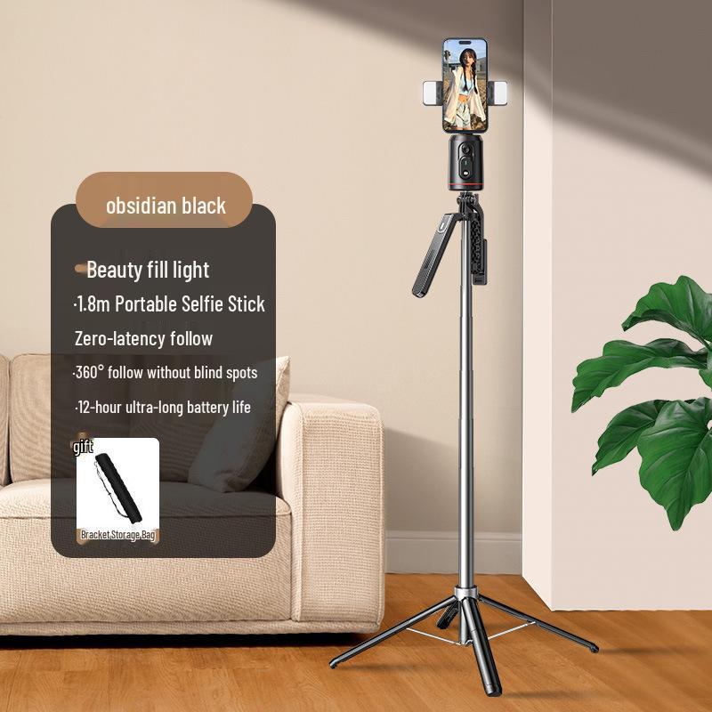 Obrotowy o 360° kijek do selfie z funkcją śledzenia twarzy AI i gimbalem Follow-Me do transmisji na żywo i krótkich filmów