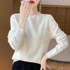 Elegant Pure Wool Knit Sweater for Women: Thickened Design for Warmth and Style