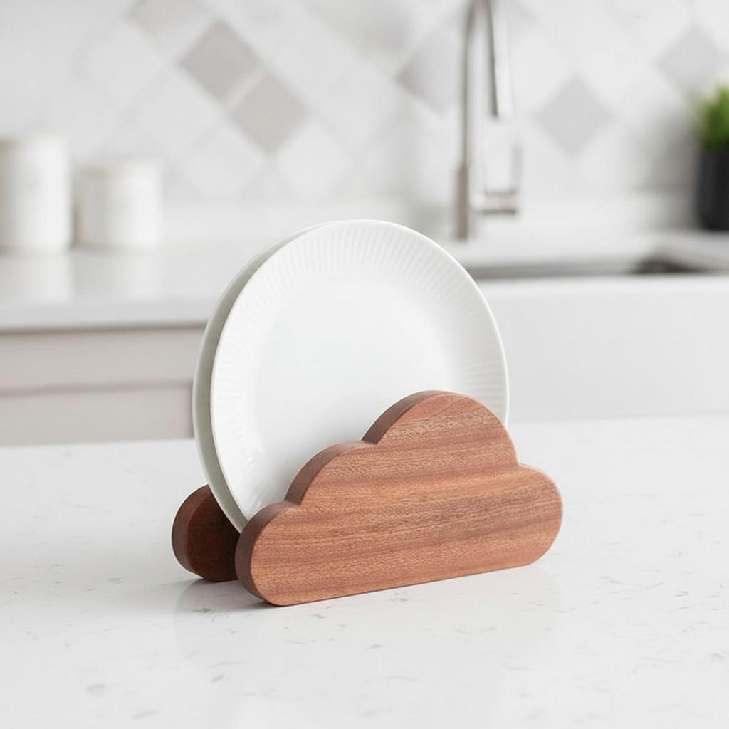 fluffyShaped Wooden Rack Durable Board Stand Easy to Clean