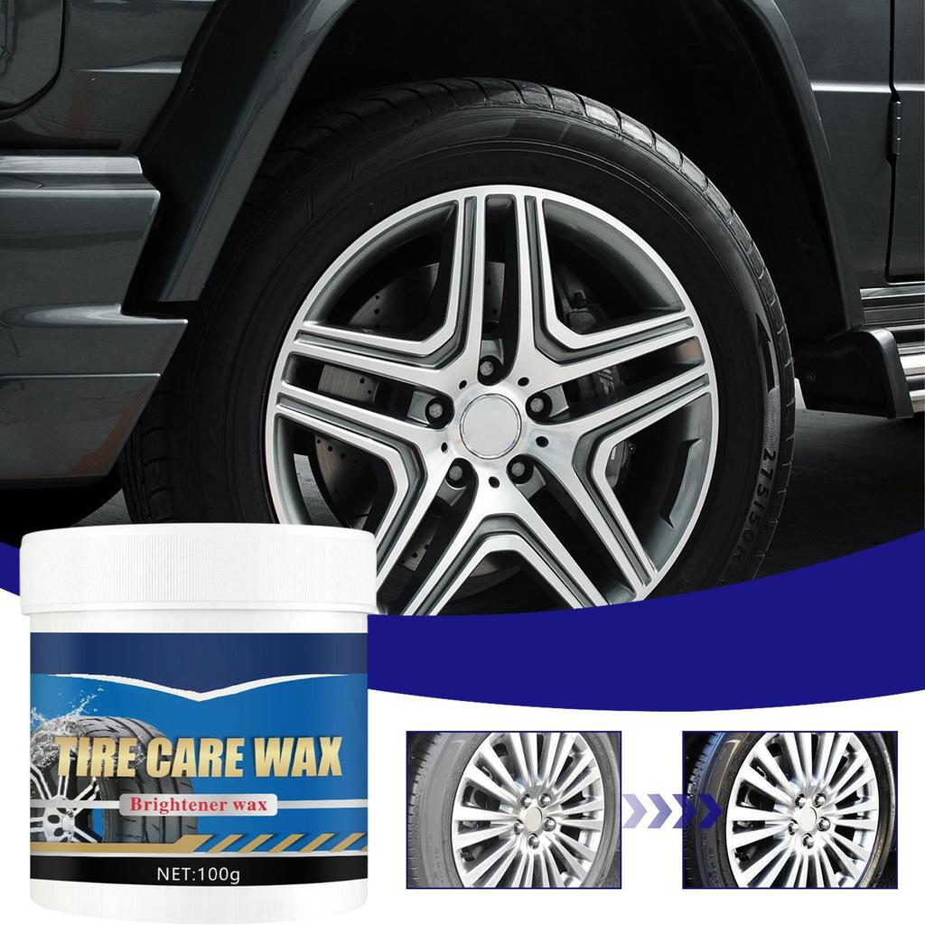 Car Tire Wax 100g Rims Brightener Cream Stain Dust Remover For Alloy Chrome Aluminum Rims On Car Truck SUV Vehicle RV