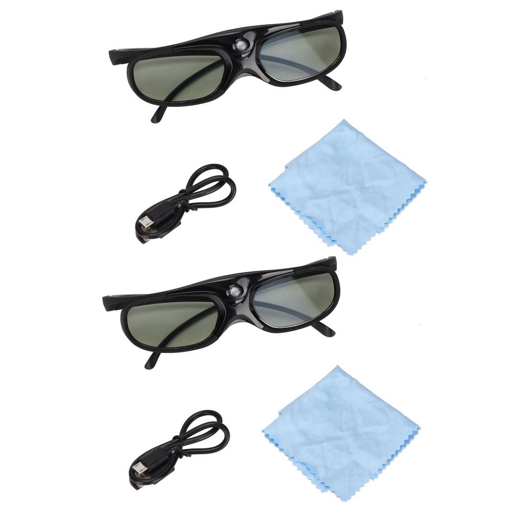 2Pcs 144Hz 3D Active Shutter Glasses DLP LinK LCD Lens 3D Glasses for 3D DLP Orojectors
