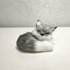Simulated Fox Model Realistic Artificial Fur Sleeping Fox Figurine Mini Animal Statue Home Office Decoration Ornament Animal Lovers Gift