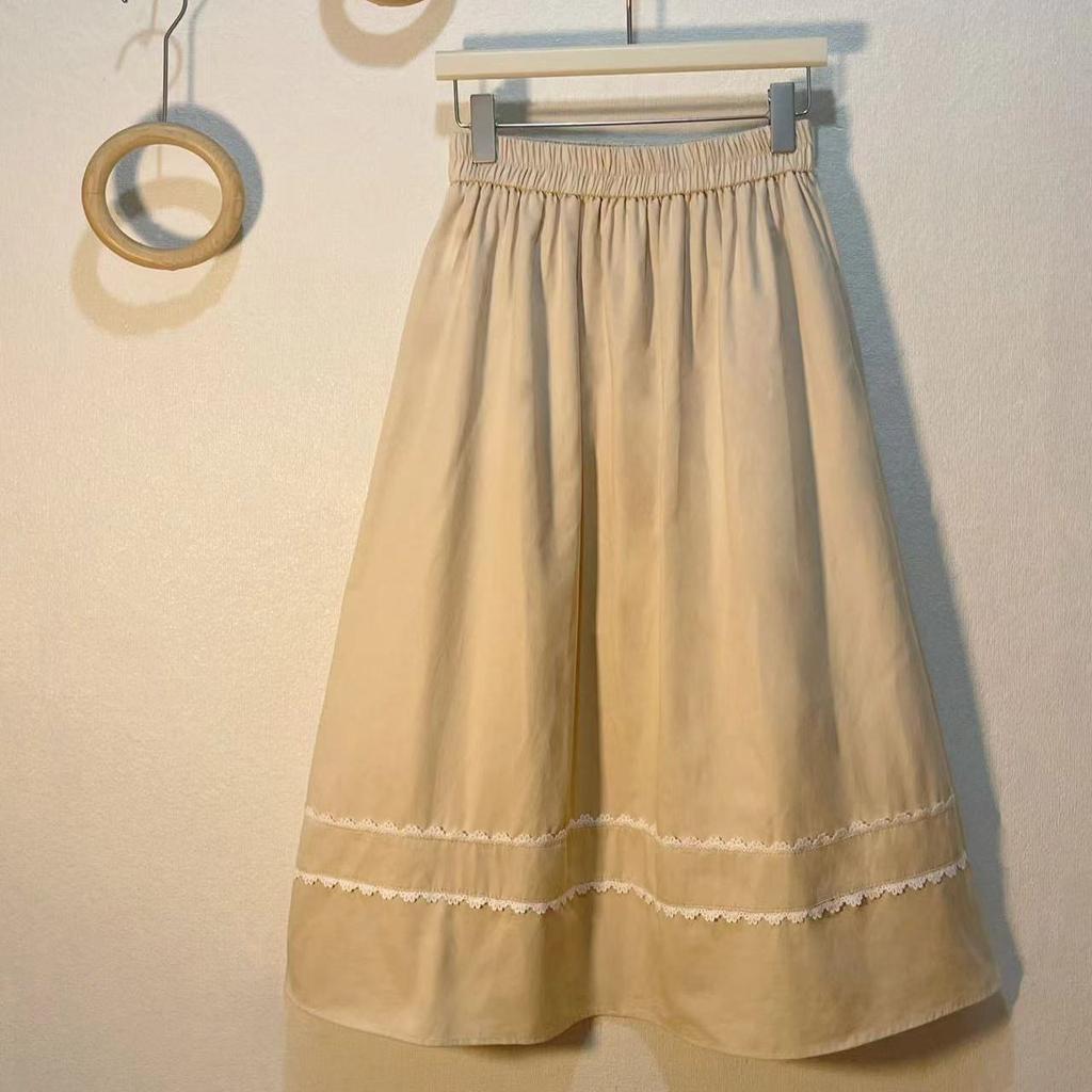 Women's Versatile Solid Color Hollow-Out High-Waist Pocket Elastic Midi Skirt - Trendy Streetwear