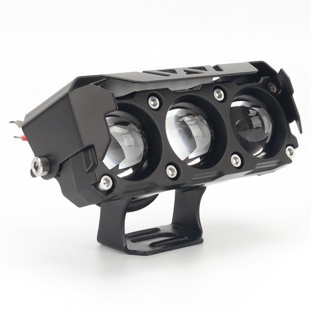 Dual Color Lights Motorcycle LED Spotlights Shock-proof Three-eye Lens Motorcycle