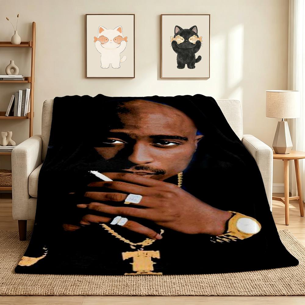 Rapper'S Style Flannel Blanket Throw Blanket Soft Warm Sofa Bed Camping Home Decor Unique Christmas Gift C9211151