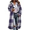 Women's Casual Loose Fit Plaid Zip-Up Hooded Jacket Long Sleeve Outerwear for Fall and Winter