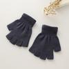 1Pair Short Half Finger Gloves Unisex Knitted Elastic Warm Wrist Glove Solid Color Winter Soft Cycling Accessories Unisex