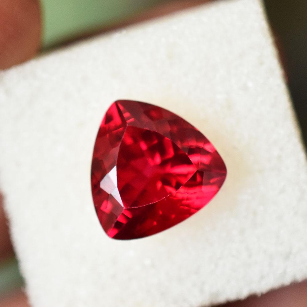6 Ct CERTIFIED Natural Red Ruby Trillion Shape GORGEOUS Loose Gemstone