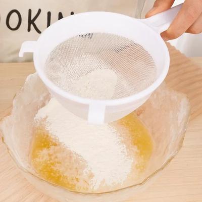 Filtro de Leche de Nueces de Cocina Plástico Malla Fina Cuchara Colador Tamiz de Harina con Mango Coladores Filtro para Leche de Soya Café Herramientas de Cocina