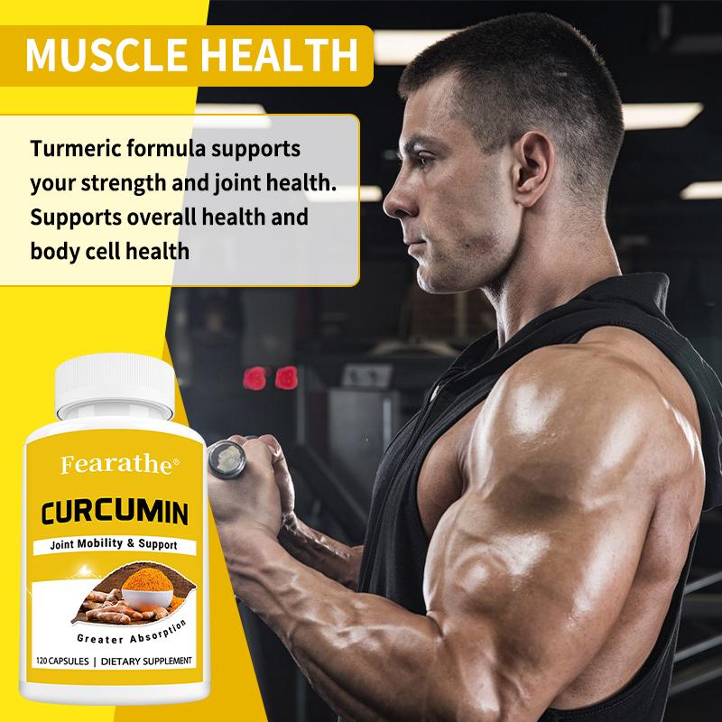 Curcumin Capsules Turmeric Extract with High Absorption Rate Maintain Joint Health120 Capsules of Dietary Supplement