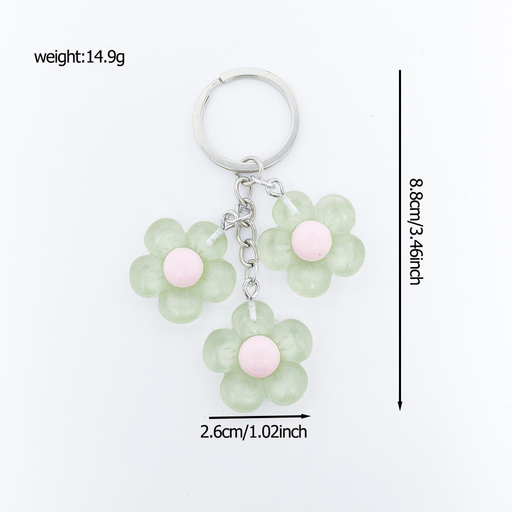 Resin Cherry Blossom Keychain Flower Pendant Backpack Decoration Accessories Couple Family Keychain Pendant