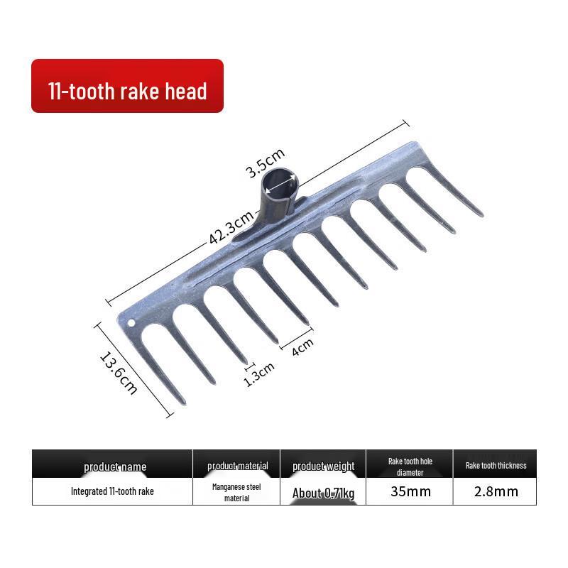 Binghui Agricultural 11-Tine Manganese Steel Rake Head