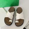 Women Slide Sandals Cross Strap Open Toe Slip On Flat Platform Casual Comfortable Footwear for Indoor Outdoor Use
