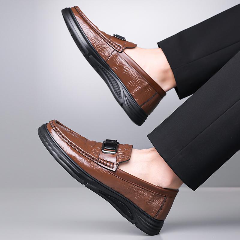 Fashion Mens Wedding Dress Flats 2025 New Party Fashion Walking Shoes Luxury Men Penny Loafers Leather Slip On Casual Business Shoes