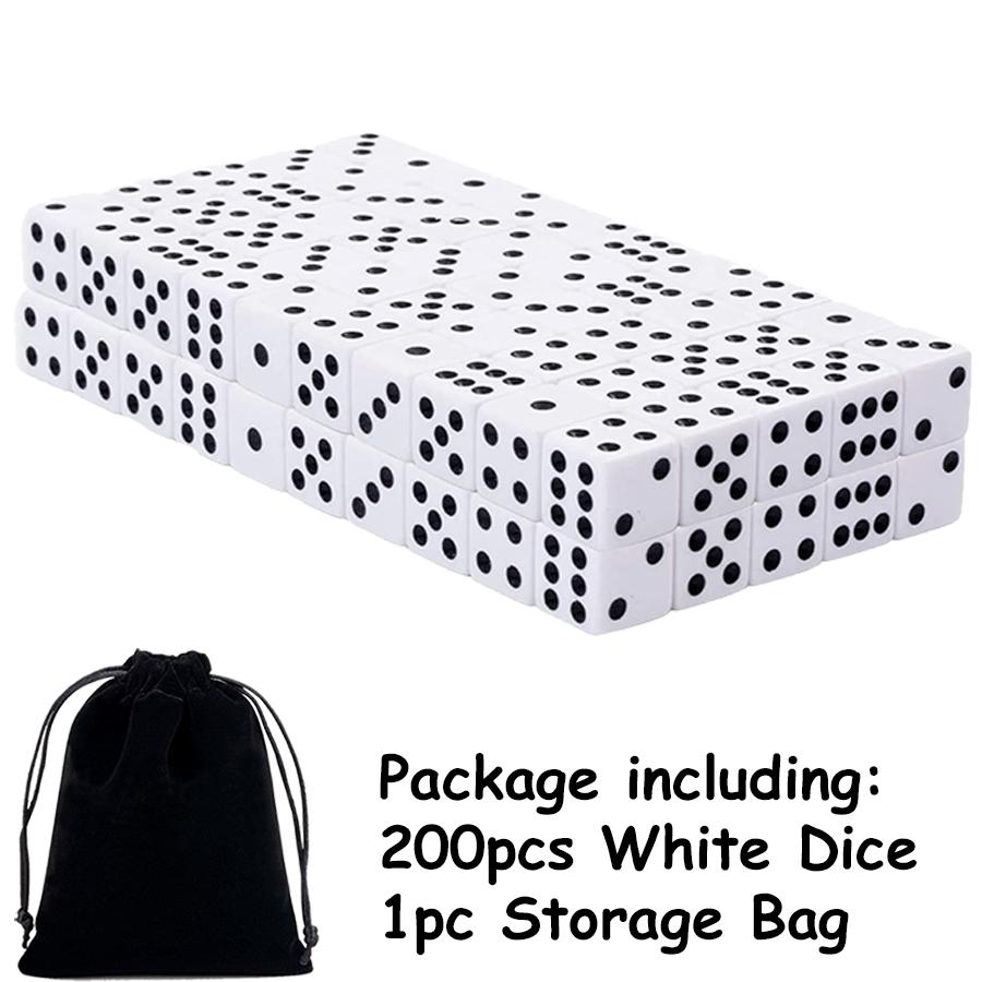 

200pcs 8mm Small Square Corner Dice with 1pc Storage Bag | Numbered Game Supplies | Ideal for Tabletop Games, Party Activities,
