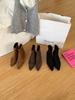 2025 New Pointed Suede Soft Bottom Rear Zipper Low Tube Thin Martin Fashion Women's Short Boots