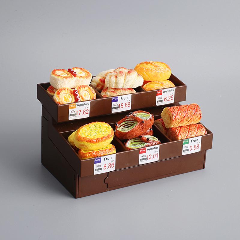 

Ляльковий будиночок Мініатюрний Міні-продовольчий дисплей Виставковий стенд Торт Хліб Десертний кабінет Канто Кулінарна комора Меблі Модель Сценарний реквізит