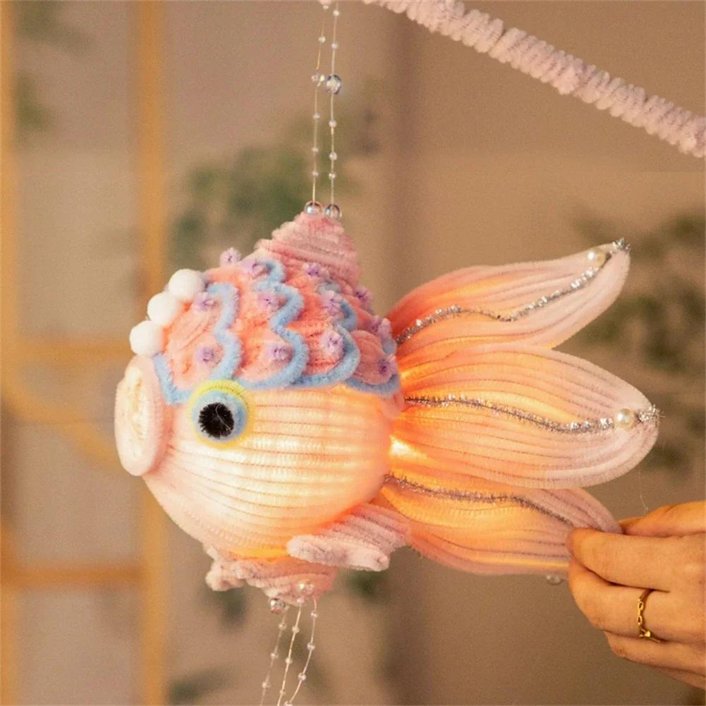 Herbstfest Fischlaternen Basteln Chinesische Papierdekorationen Handgefertigte Ornamente Fischlaternen Party-Hänge-Dekorationen DIY-Feierdekorationen