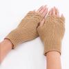 Autumn and Winter Women's Fashion All-match Knitted Warm Half Finger Gloves